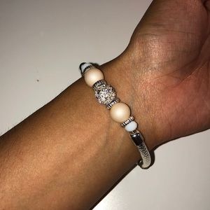 Pink and silver bracelet